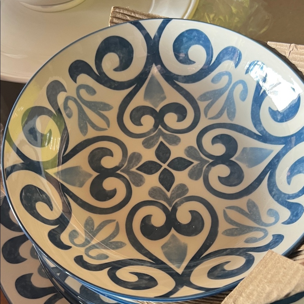 Gallery Blue and Cream Dinnerware Set